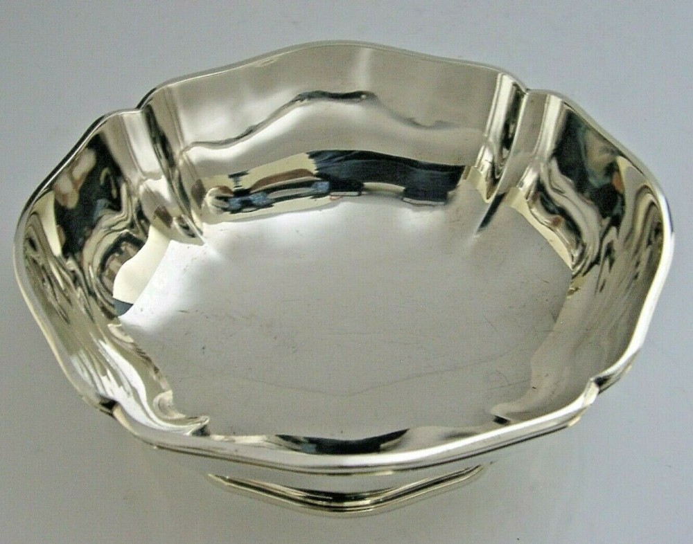 RARE HEAVY SWISS SOLID SILVER SUGAR BOWL JEZLER c1940s ANTIQUE 122g SWITZERLAND
