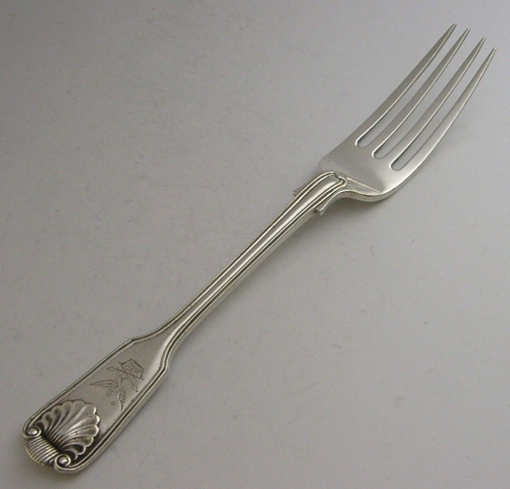 RARE STERLING SILVER SIR EDWARD SEYMOUR CRESTED FORK 1897 ANTIQUE CHINA STATION