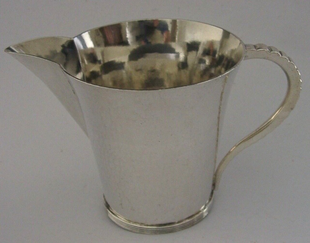RARE H G MURPHY SOLID STERLING SILVER ARTS & CRAFTS CREAM JUG 1935 PLANNISHED