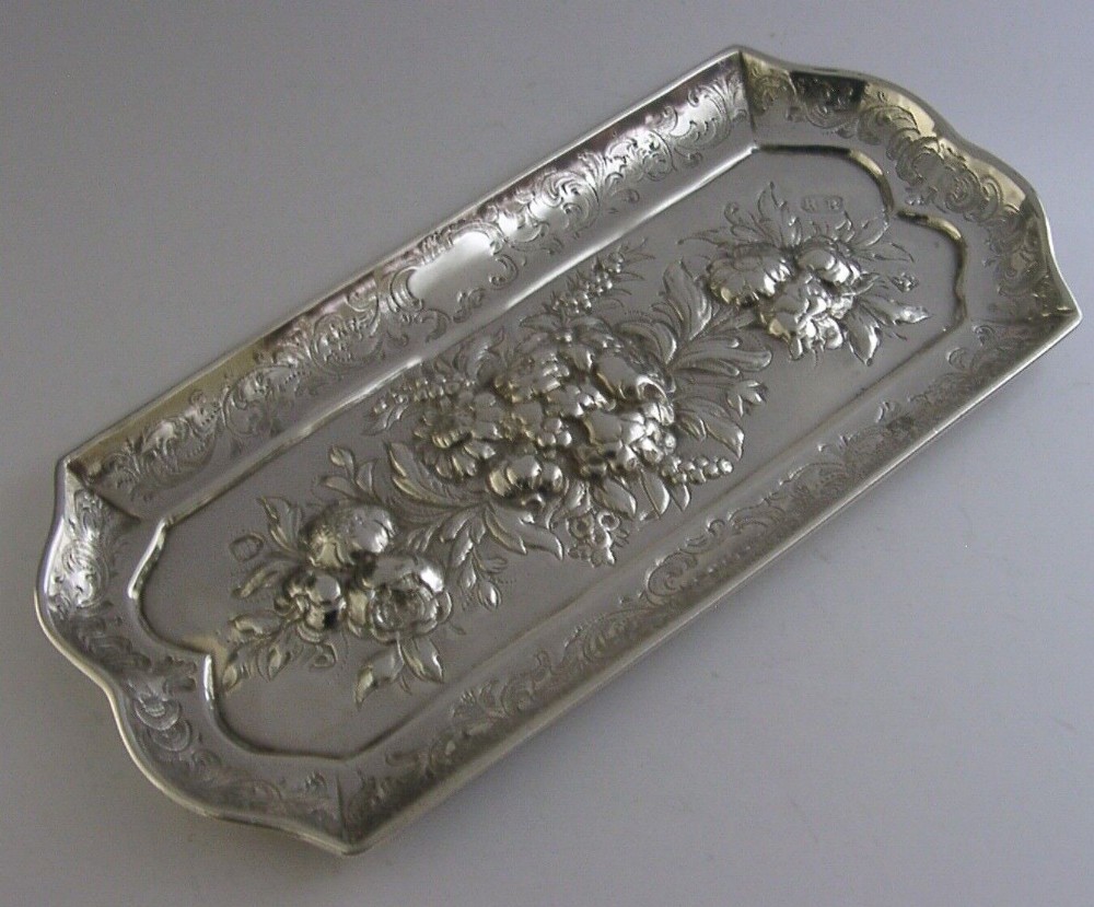 ENGLISH SOLID STERLING SILVER TRAY DISH 1736 ANTIQUE 74g GEORGIAN