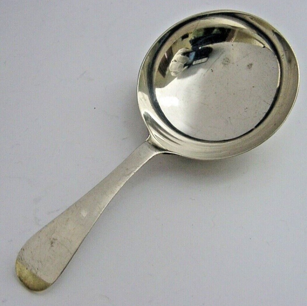 RARE GEORGIAN SARAH PURVER STERLING SILVER CADDY SPOON 1818 LADY SILVERSMITH