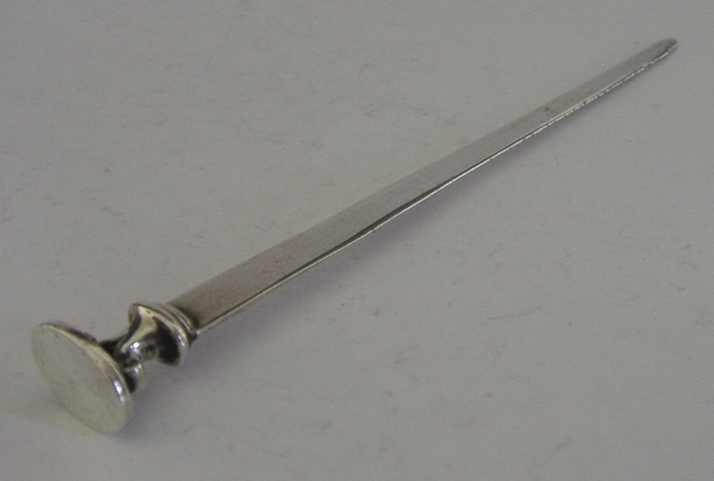 RARE ENGLISH STERLING SILVER COMBINATION LETTER OPENER WAX SEAL 1908