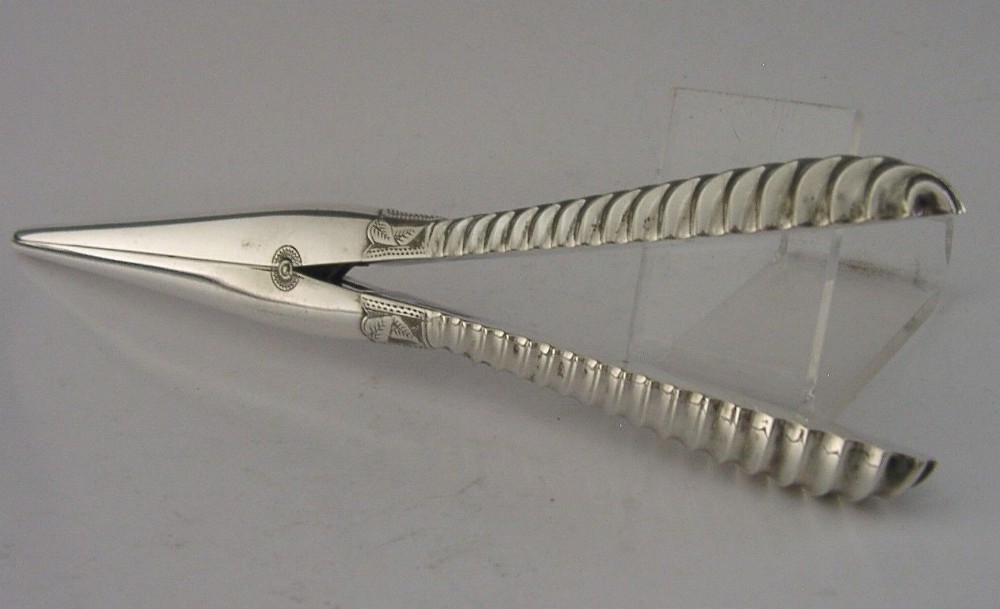 SUPERB ENGLISH VICTORIAN STERLING SILVER GLOVE STRETCHERS 1889 ANTIQUE 76g