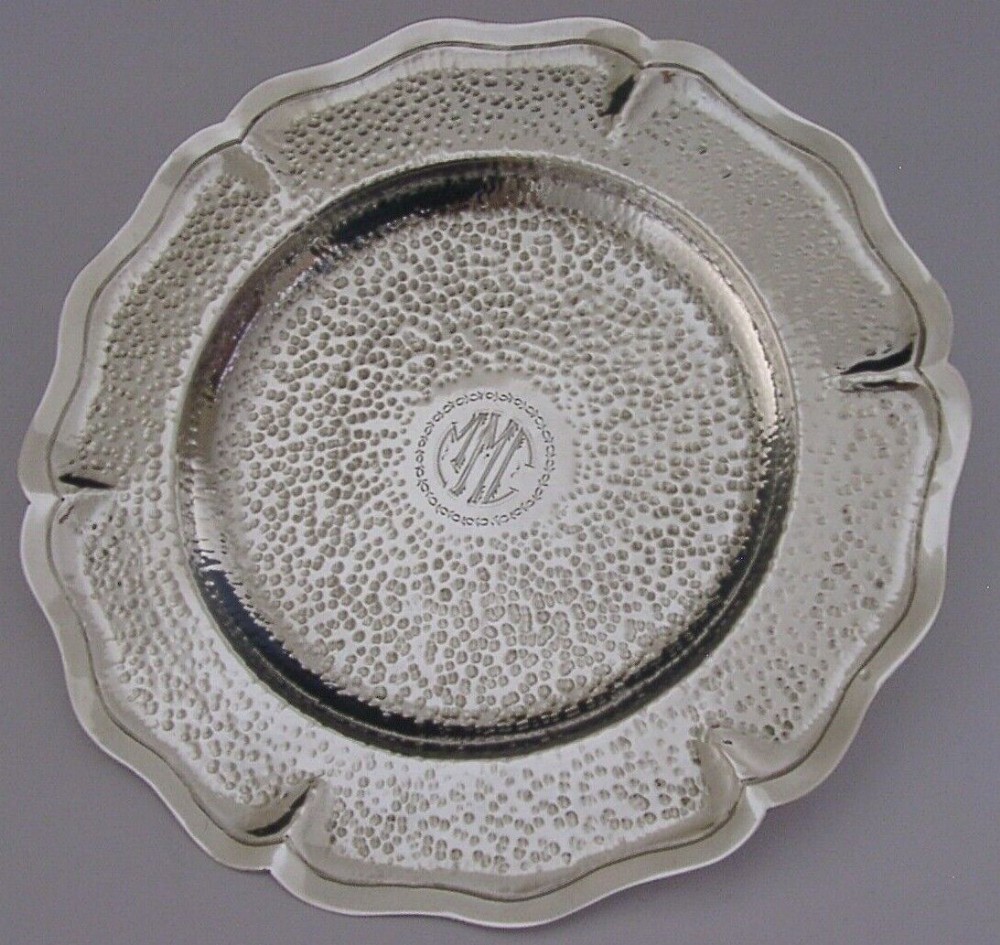 SUPER 180g HAND MADE STERLING SILVER TRAY or PLATE c1920 AMERICAN ARTS & CRAFTS