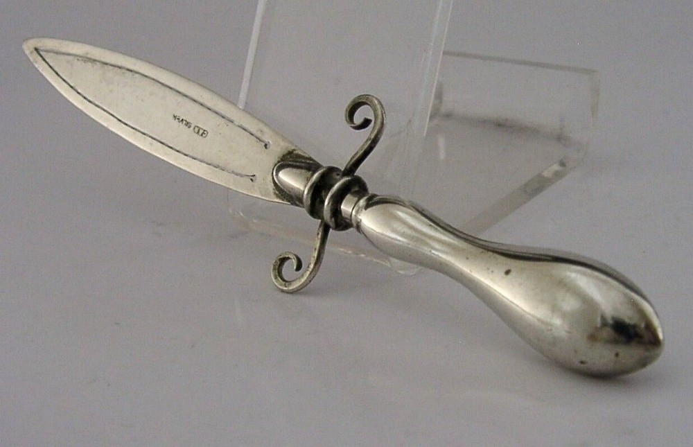 RARE EDWARDAIN ENGLISH STERLING SILVER BOOKMARK c1910 ANTIQUE NOVELTY 4.5inch