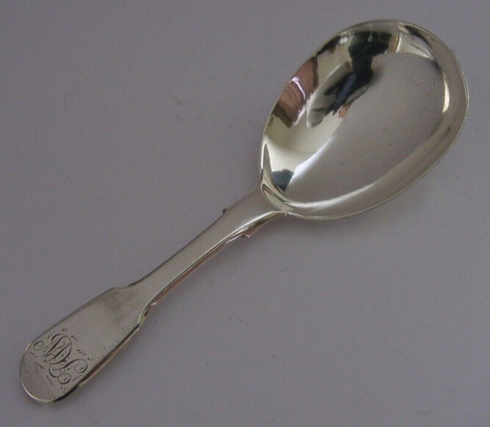 GEORGIAN ENGLISH SOLID STERLING SILVER CADDY SPOON 1820 MINT