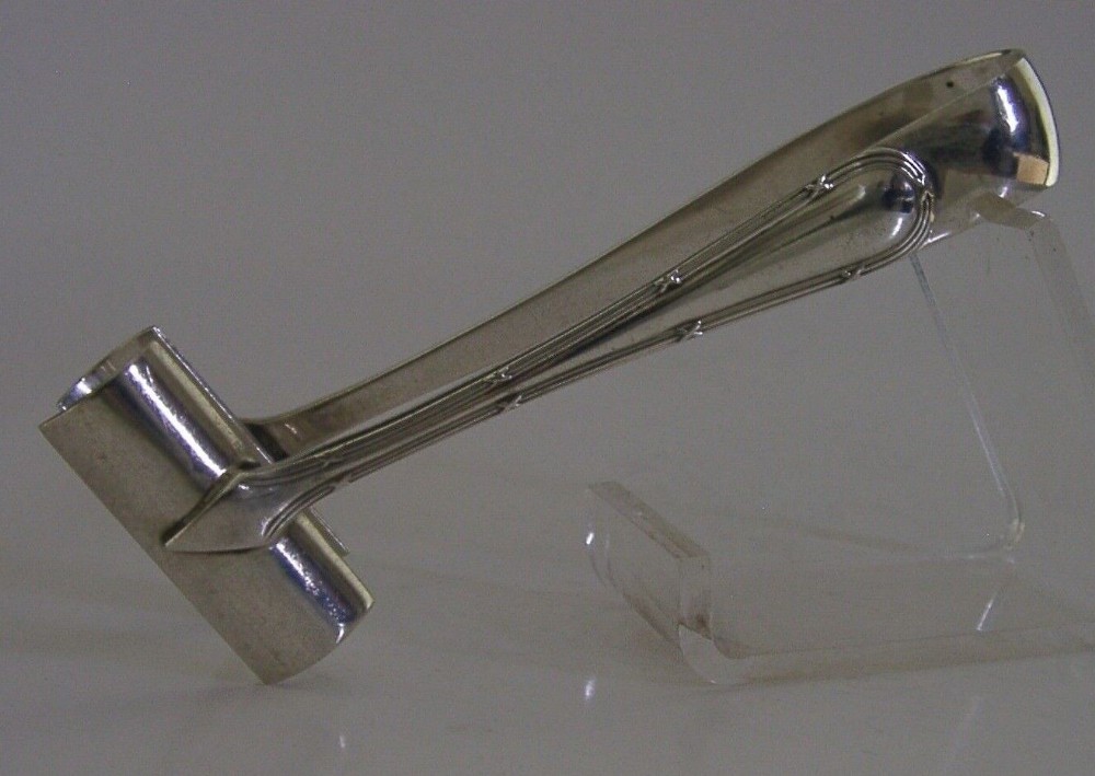UNUSUAL ENGLISH STERLING SILVER ASPARAGUS TONGS 1926 ANTIQUE 32g