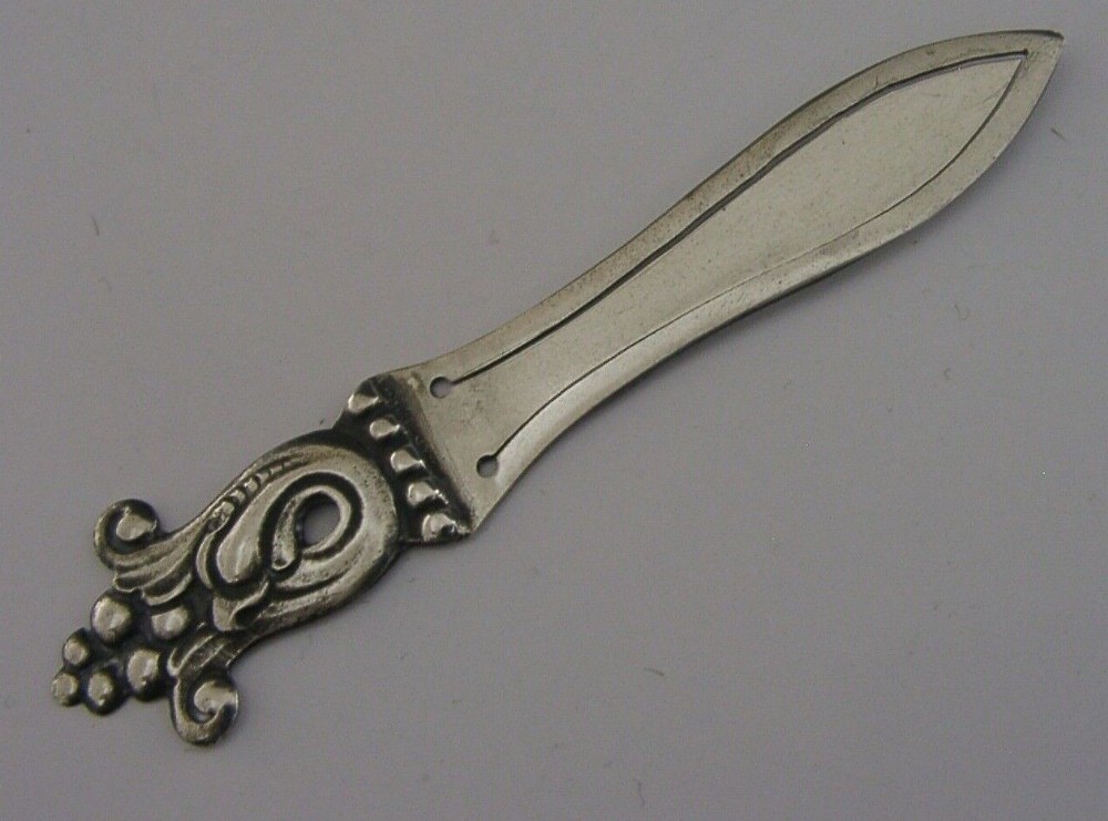 BEAUTIFUL NORWEGIAN DANISH 830S SOLID SILVER BOOKMARK ARTS & CRAFTS 1920 ANTIQUE