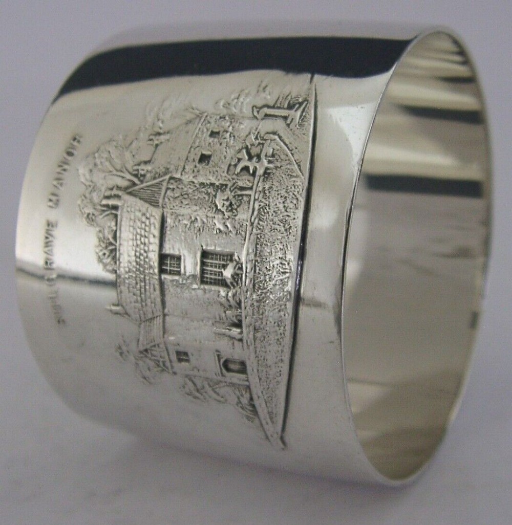RARE ENGLISH SOLID STERLING SILVER SULGRAVE MANOR NAPKIN RING 1923 ANTIQUE
