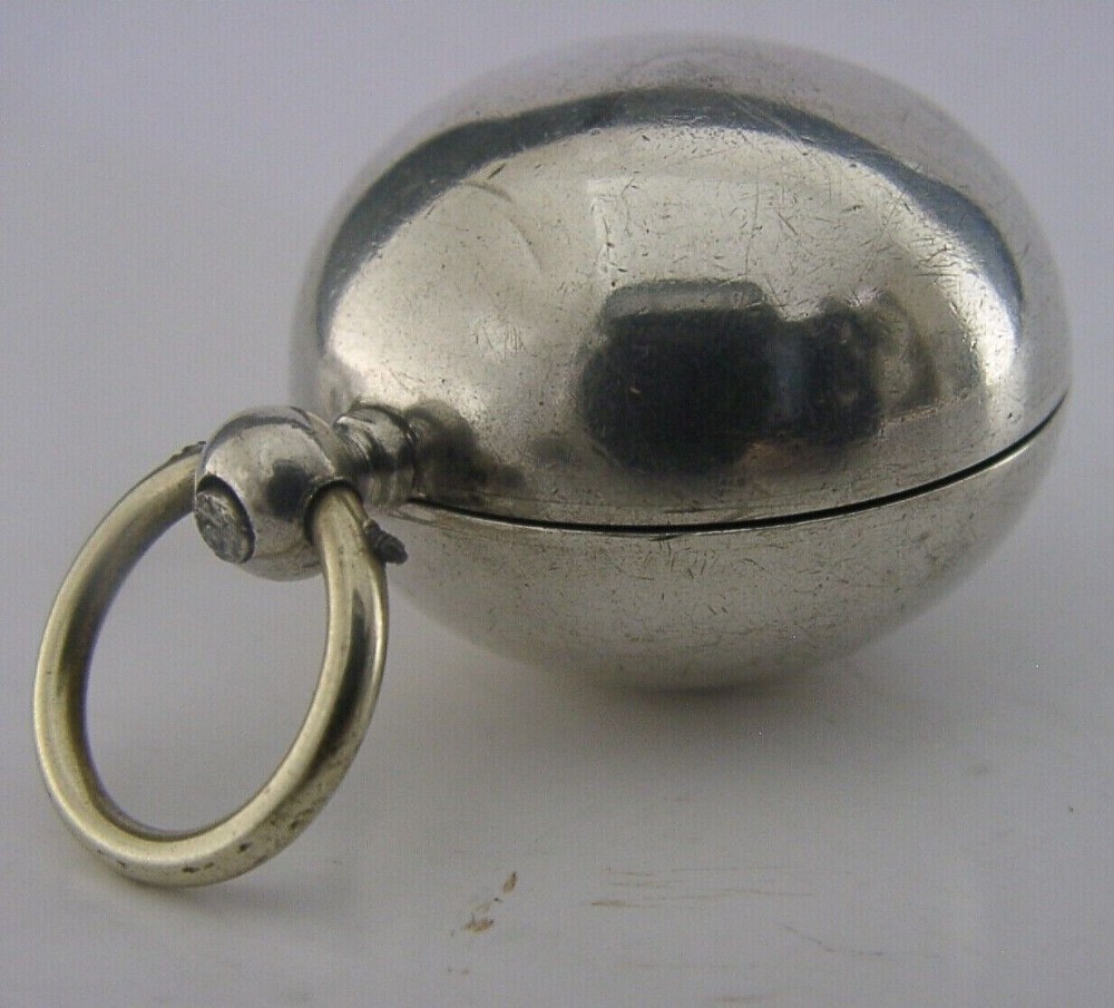 RARE ENGLISH SOLID STERLING SILVER COMPASS 1880 ANTIQUE SAMPSON MORDAN