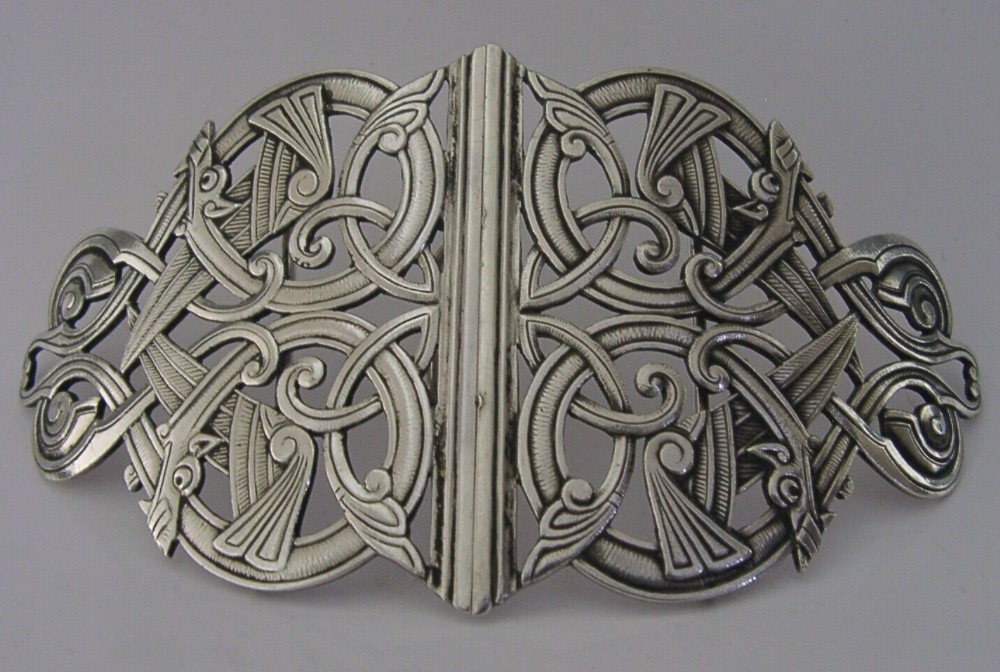 HIGHEST QUALITY DAVID ANDSERSEN 830S SOLID SILVER BUCKLE DRAGESTIL DRAGON 1890