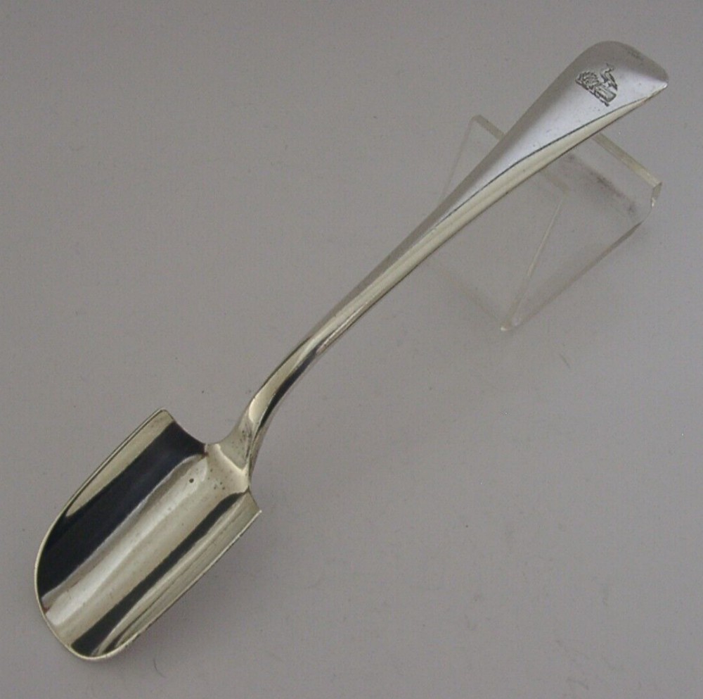 STERLING SILVER DUCKWORTH FAMILY CRESTED STILTON CHEESE SCOOP 1902 ANTIQUE