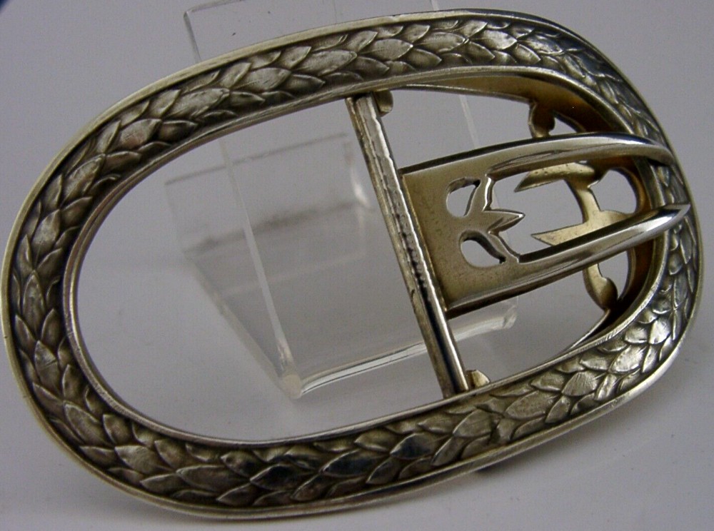 HIGHEST QUALITY FRENCH PUIFORCAT SOLID SILVER BUCKLE c1910 ART DECO