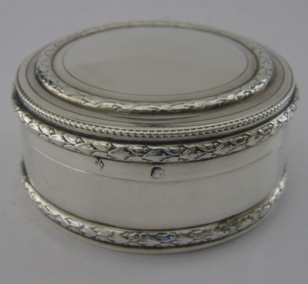 FRENCH SOLID STERLING SILVER TABLE TRINKET BOX c1890 ANTIQUE 44g