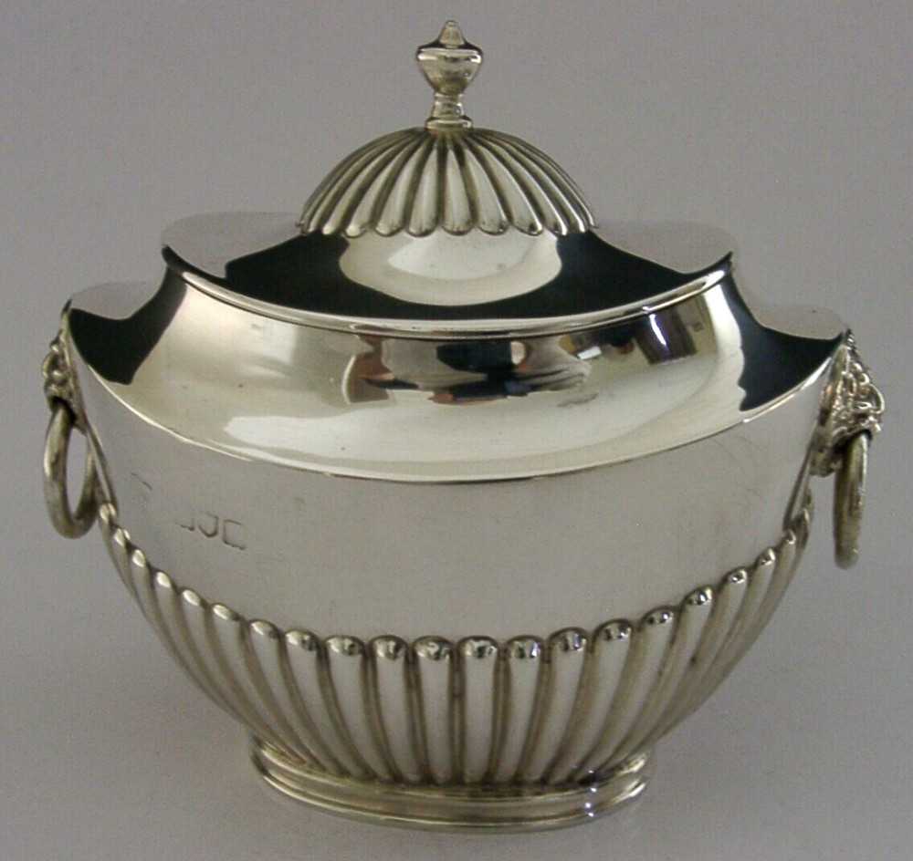 ELEGANT ENGLISH STERLING SILVER TEA CADDY BOX 1898 ANTIQUE VICTORIAN