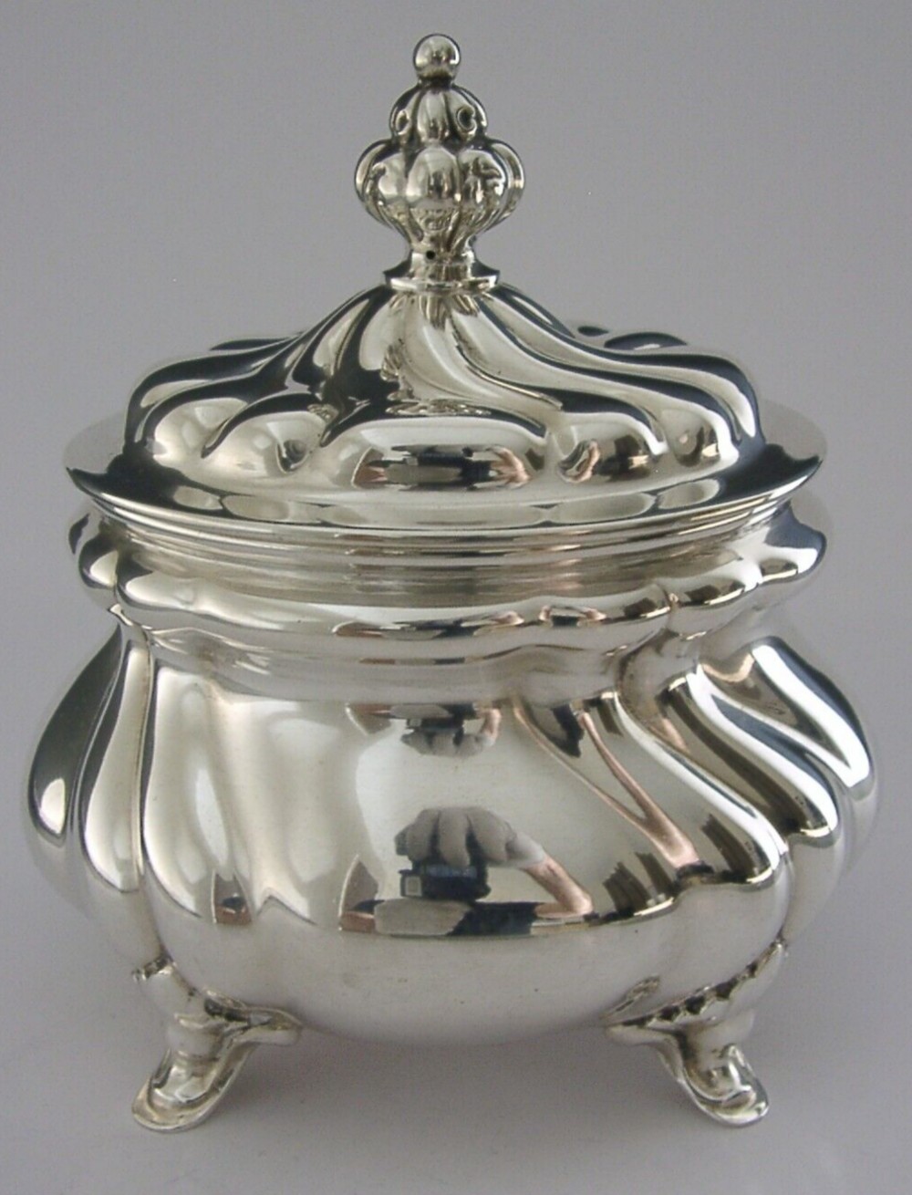 BEAUTIFUL GERMAN SOLID SILVER TEA CADDY BOX c1920 ANTIQUE 168g