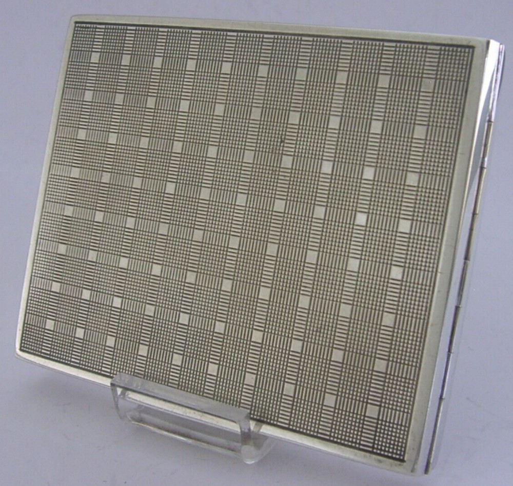 MINT 128g AUSTRIAN ART DECO SOLID 900 SILVER CIGARETTE CASE ANTIQUE c1930's
