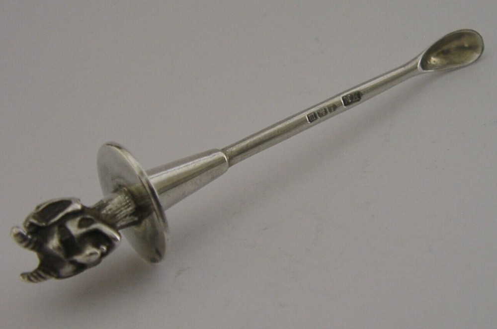 RARE STERLING SILVER DEVIL SNUFF LAUDANUM CAYENE ANTIQUE SPOON 1911