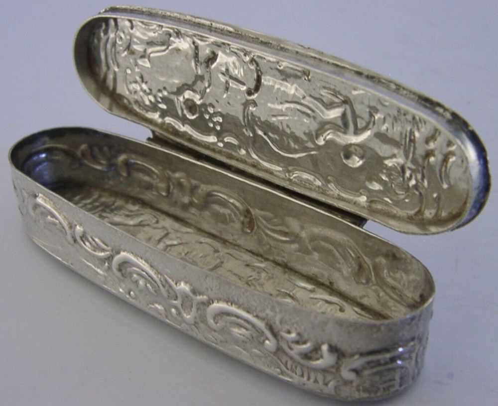 BEAUTIFUL VICTORIAN ENGLISH STERLING SILVER TRINKET TOOTHPICK BOX 1899 ANTIQUE