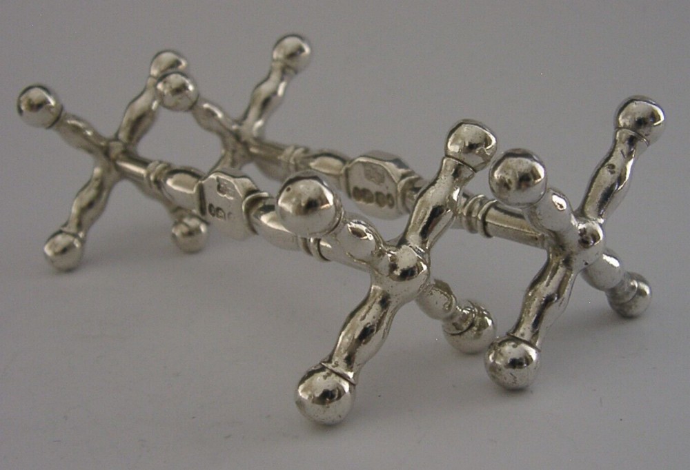 EARLY VICTORIAN ENGLISH SOLID STERLING SILVER CUTLERY RESTS 1838 ANTIQUE 74g