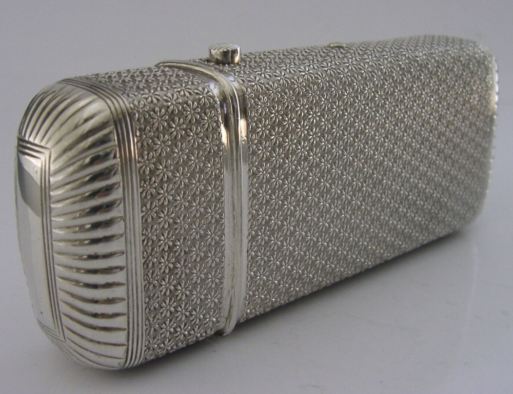 V RARE SUPERB DUTCH 1838 SOLID SILVER CIGAR CASE BOX ANTIQUE 110g