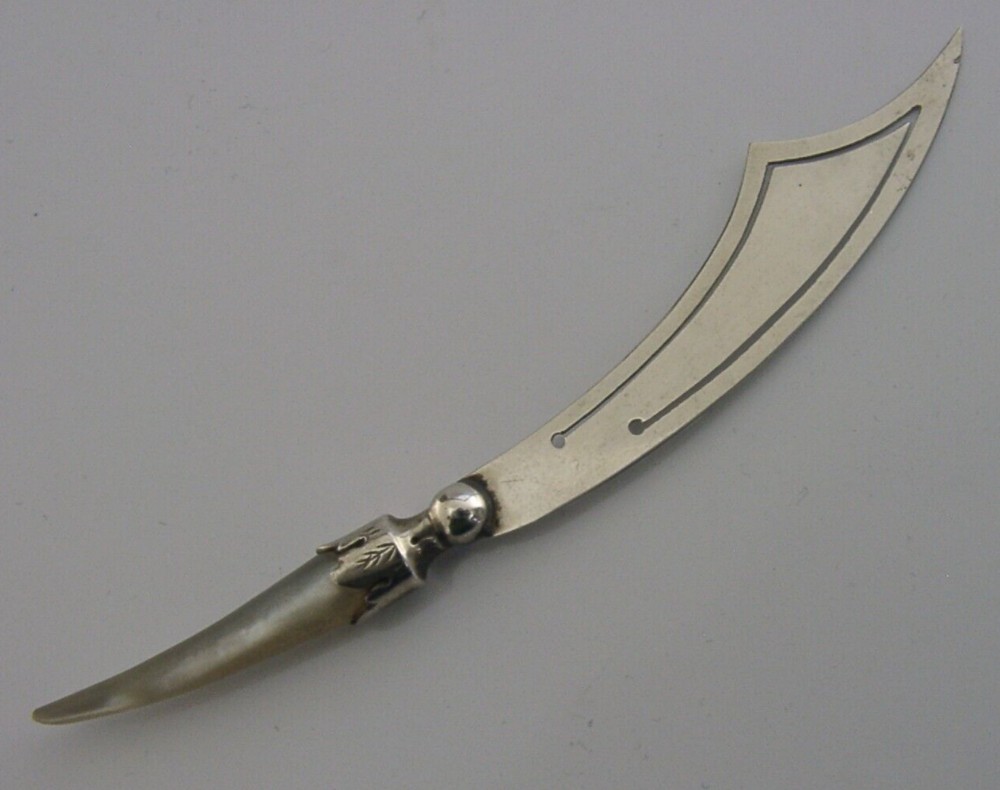 RARE ENGLISH STERLING SILVER BOOKMARK 1895 VICTORIAN ANTIQUE NOVELTY