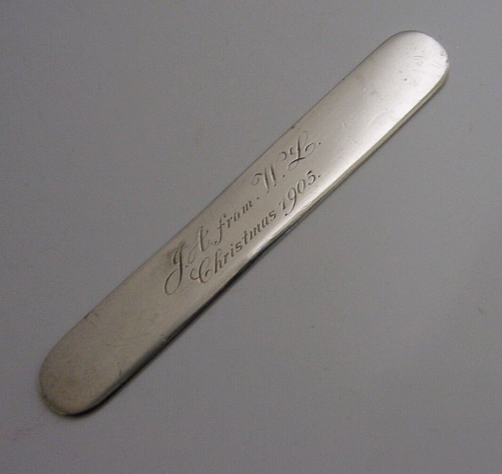 RARE S MORDAN STERLING SILVER DOCTORS TONGUE DEPRESSOR MEDICAL ANTIQUE 1905