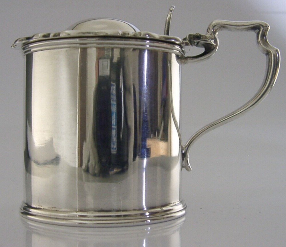 HEAVY 182g ART NOUVEAU STERLING SILVER MUSTARD POT 1906