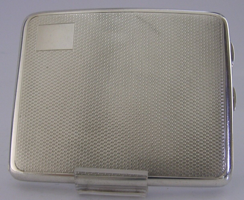 SAMPSON MORDAN HEAVY 142g STERLING SILVER CIGARETTE CASE 1928 ANTIQUE ART DECO