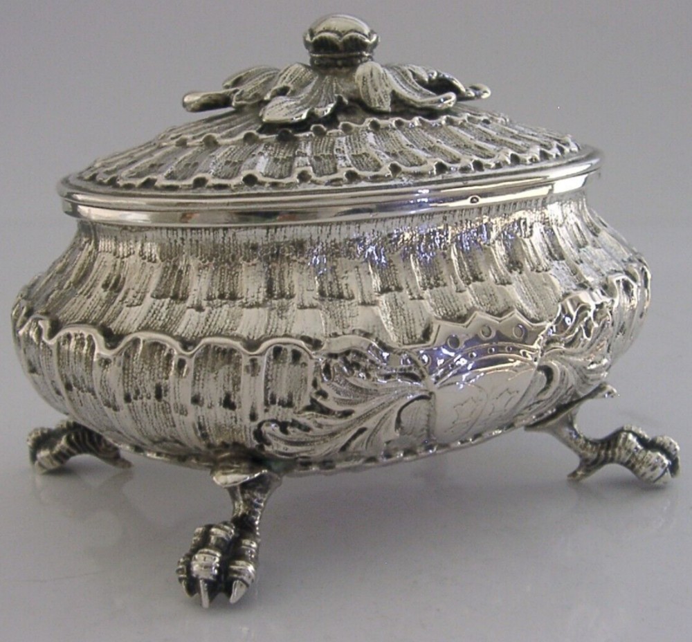 STUNNING HANAU GERMAN SOLID SILVER TEA CADDY BOX c1900 ANTIQUE 188g