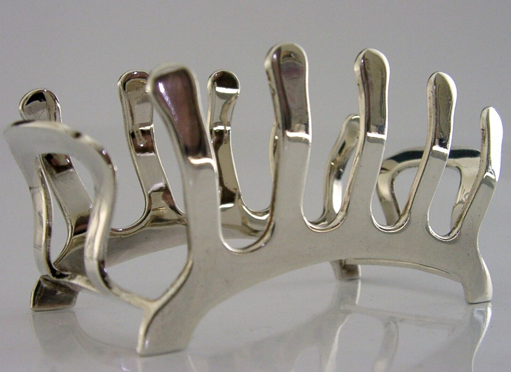ENGLISH STERLING SILVER TOAST RACK 1946 ANTIQUE 72g ART DECO UNUSUAL