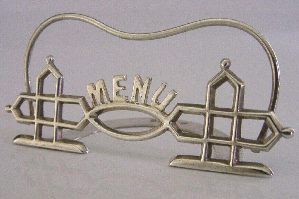 SUPERB ENGLISH VICTORIAN SOLID STERLING SILVER MENU HOLDER 1900 ANTIQUE 22g