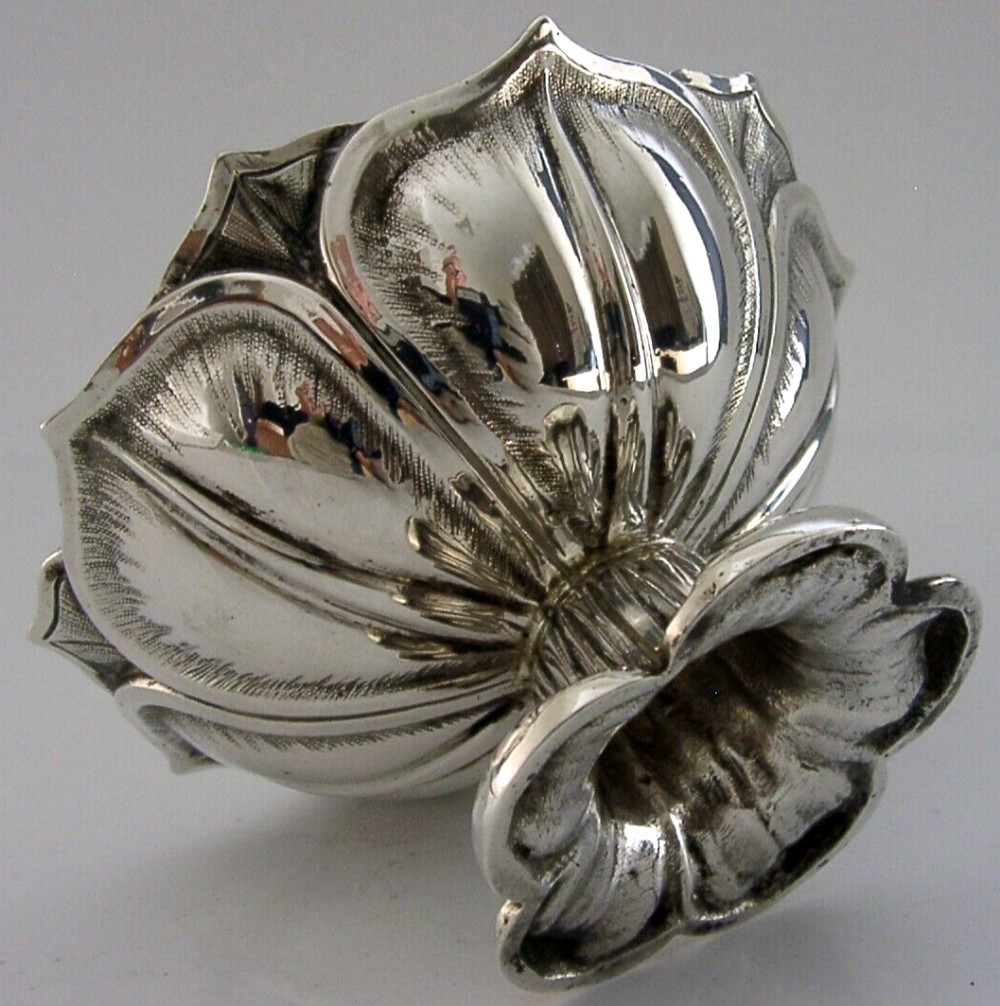 STUNNING VICTORIAN STERLING SILVER FLOWER DISH or BOWL 1848 ANTIQUE HEAVY 120g