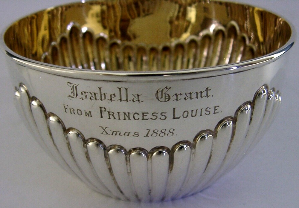RARE VICTORIAN ROYAL FAMILY GIFT STERLING SILVER BOWL 1887 PRINCESS LOUISE