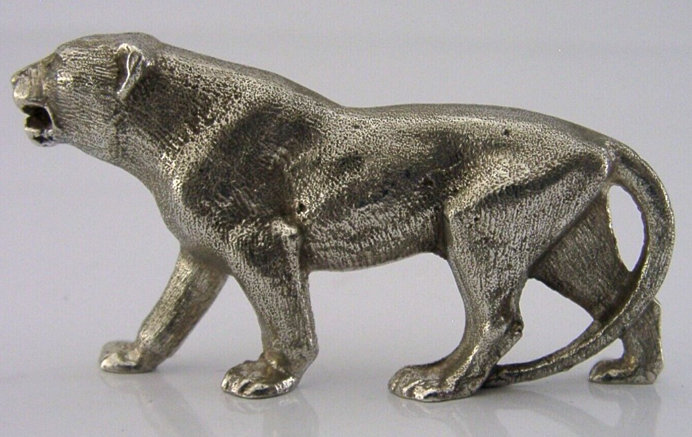 SUPER HEAVY 78g ENGLISH SOLID CAST STERLING SILVER LIONESS FIGURE 1967 ANIMAL