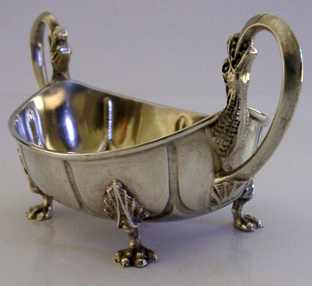 DRAGON BOWL NORWEGIAN ANTIQUE STERLING SILVER c1900 MARIUS HAMMER 92g DRAGESTIL
