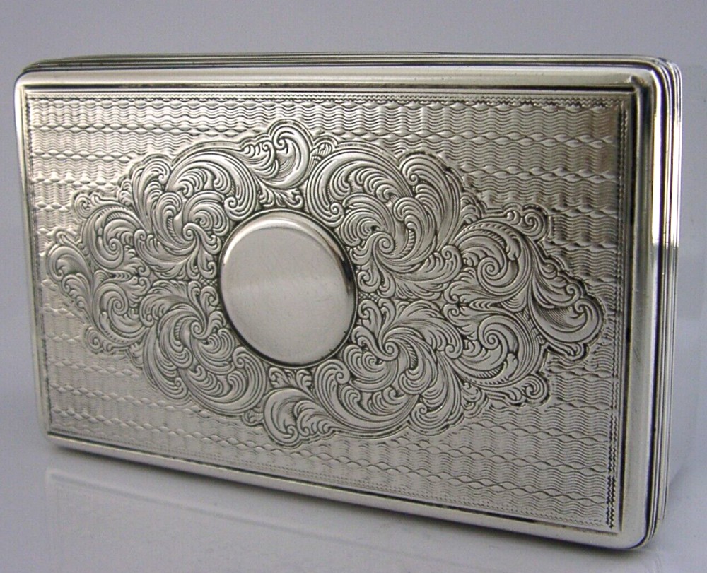 HEAVY EARLY VICTORIAN 212g SOLID STERLING SILVER TABLE BOX 1838 ANTIQUE 4 inch