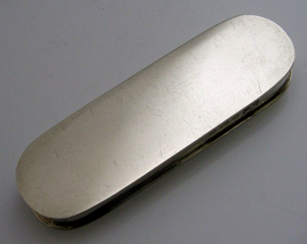 ENGLISH ANTIQUE SOLID STERLING SILVER TOOTH PICK BOX 1911