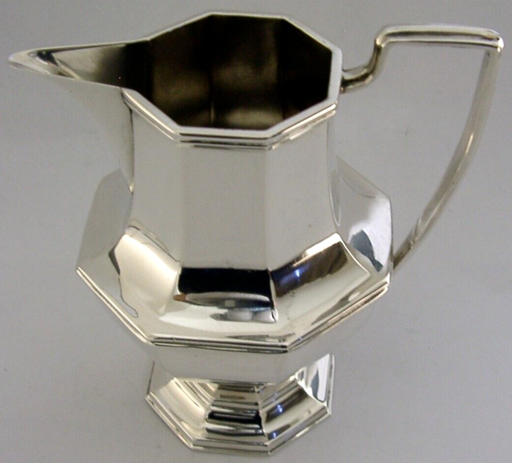 GOOD SIZE 106g ENGLISH STERLING SILVER CREAM JUG 1939 ANTIQUE ART DECO