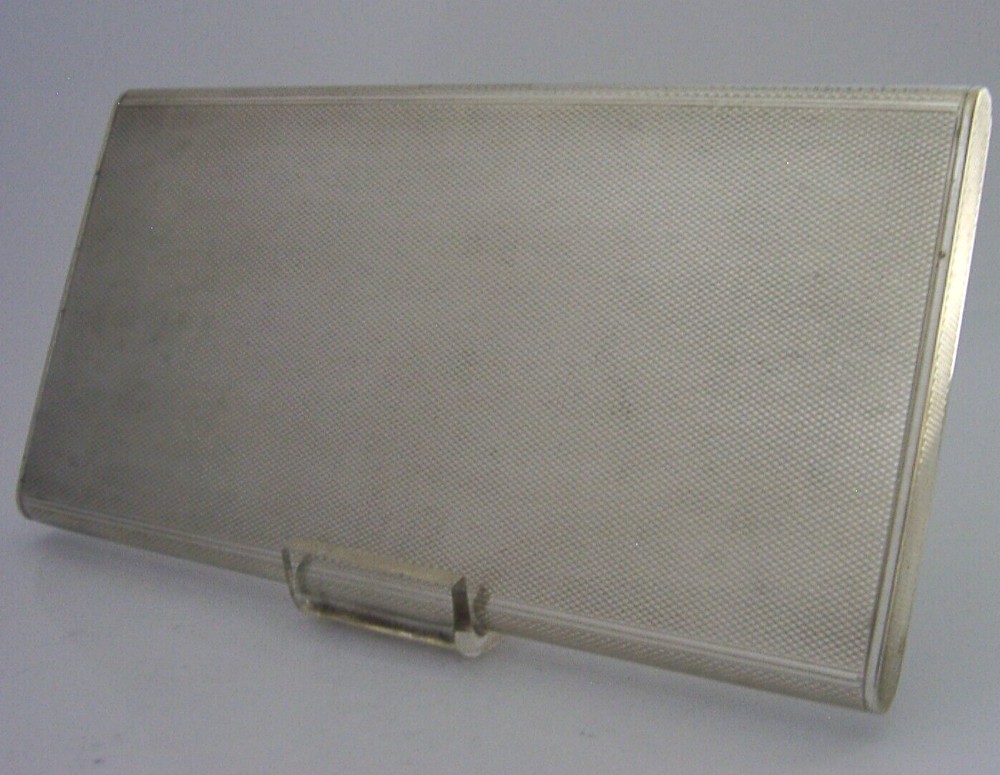 RARE 268g EVALD NIELSEN STERLING SILVER DECO CIGARETTE CASE DANISH HIDDEN CATCH