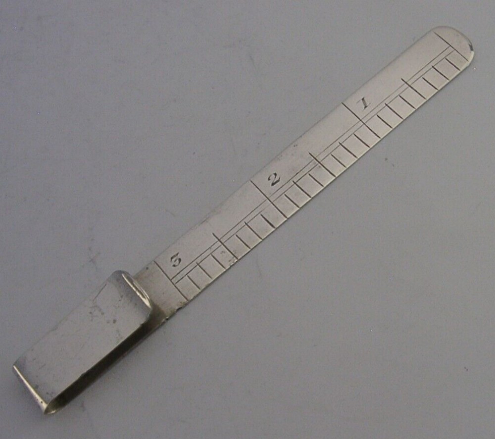 RARE ENGLISH STERLING SILVER BOOKMARK PAGE MAKER RULER ANTIQUE DESK ITEM 1919