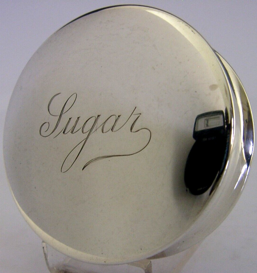 RARE SOLID STERLING SILVER WWI RATIONED SUGAR BOX 1918 ANTIQUE 42g