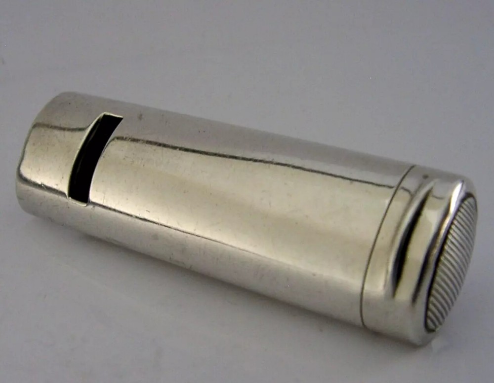 RARE VICTORIAN STERLING SILVER COMBINATION WHISTLE VESTA CASE 1893 ANTIQUE