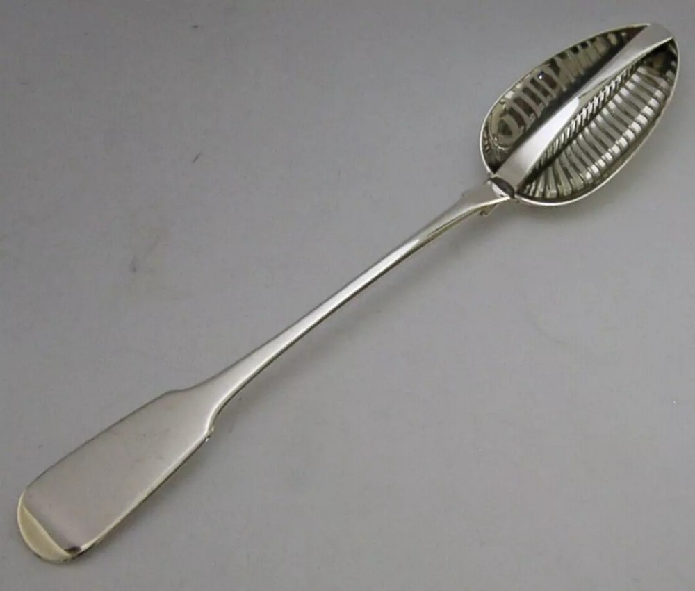 RARE LARGE GEORGIAN STERLING SILVER STRAINER BASTING SPOON 1815 ANTIQUE