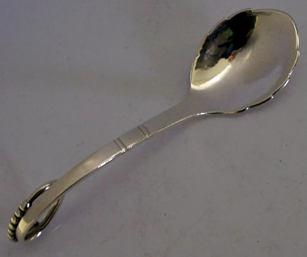 GEORG JENSEN SOLID SILVER PATTERN NO.41 CADDY SPOON c1905 ASTS & CRAFTS