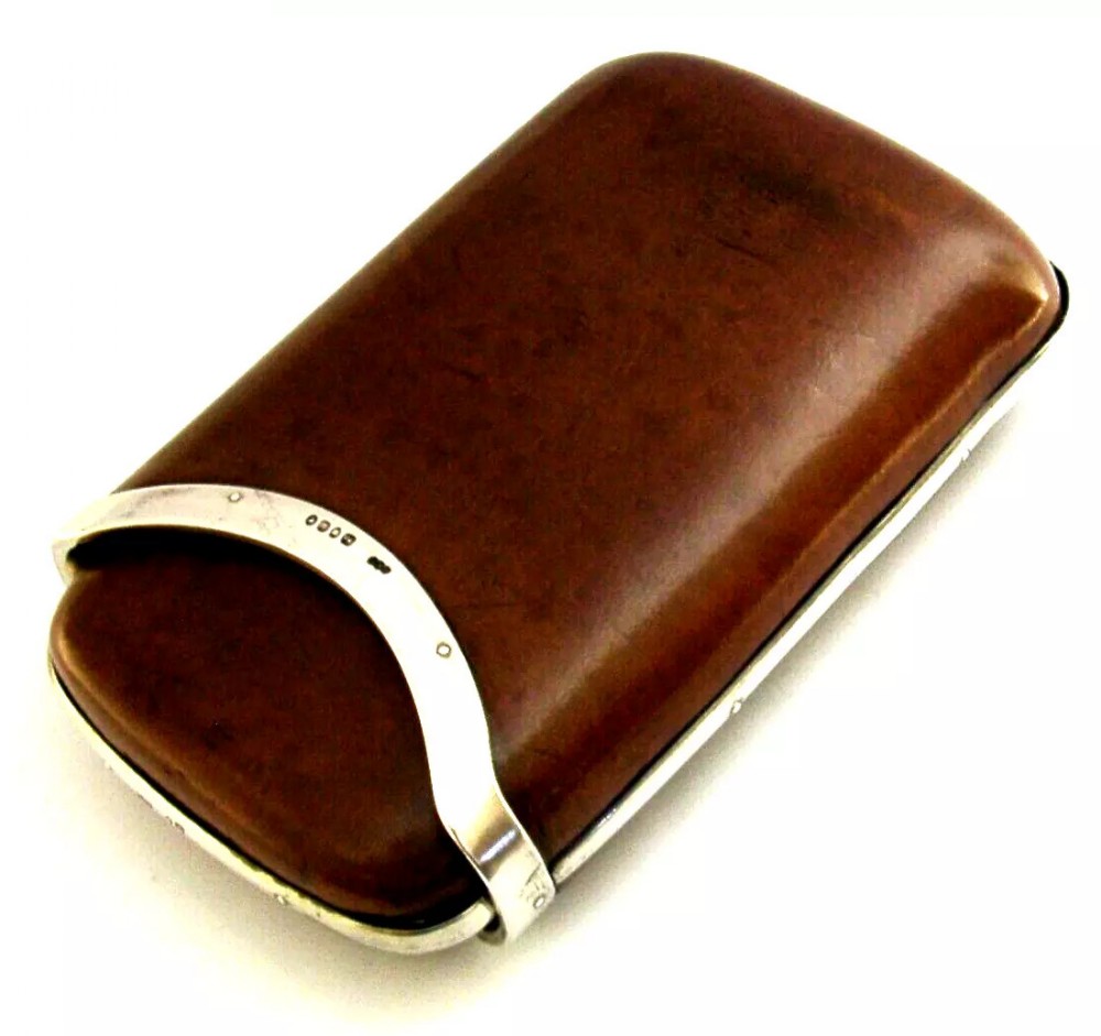9th LANCERS AFGHAN WARS COLONEL CLELAND STERLING SILVER MOUNTED CIGAR CASE 1867