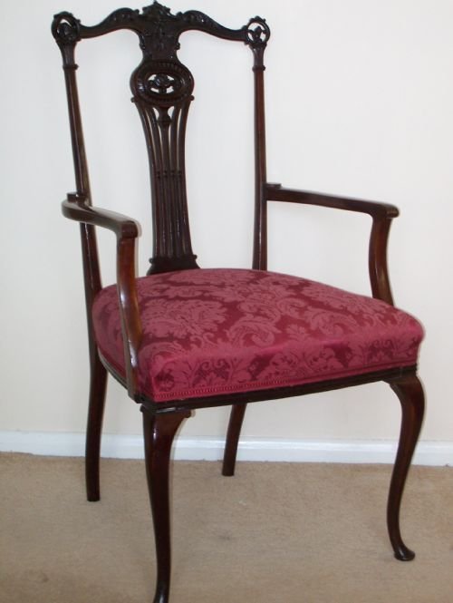 Mahogany Framed Elbow Chair