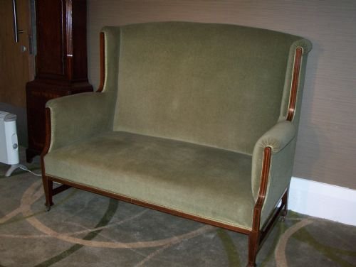 Edwardian Two Seater Upholstered Settee