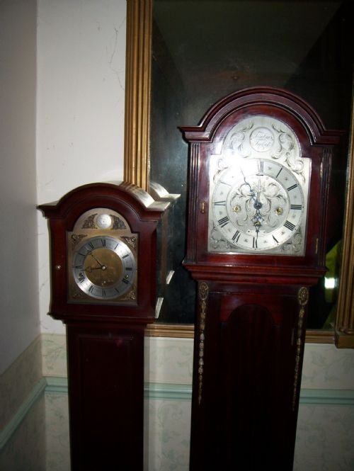 fig 2. Top Quality Mahogany Silvered Dial Grand Mother Clock
