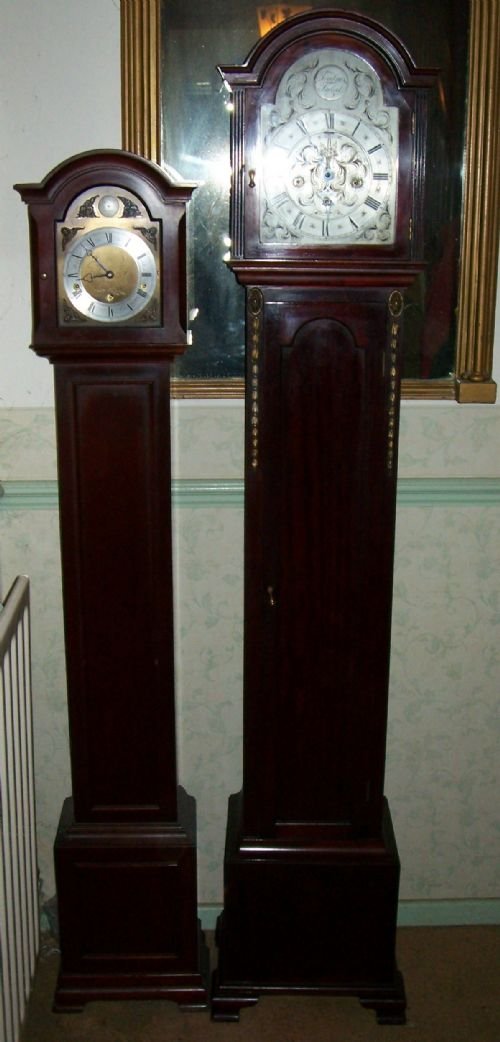 fig 1. Top Quality Mahogany Silvered Dial Grand Mother Clock